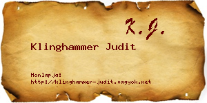 Klinghammer Judit névjegykártya